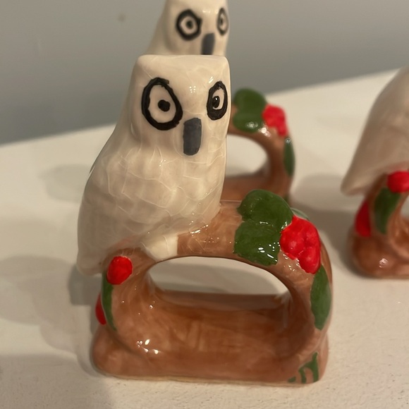Holiday themed owl napkin holders set of 6 - Picture 2 of 2